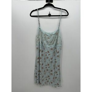 Apt 9 Women 2X Blue Floral Lace Chemise Nightgown Sleepwear Intimates Slip Dress